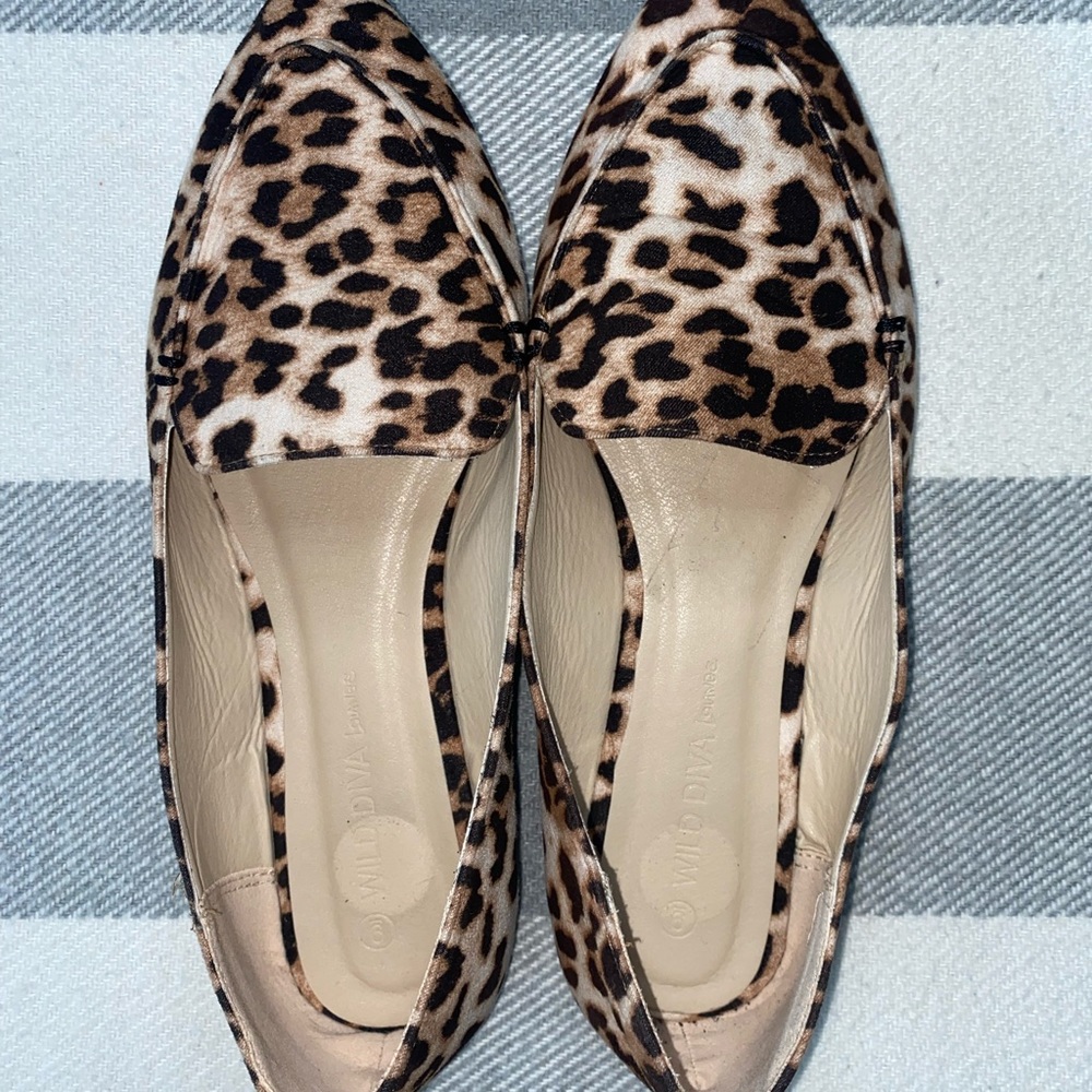 Leopard print loafers- size 9